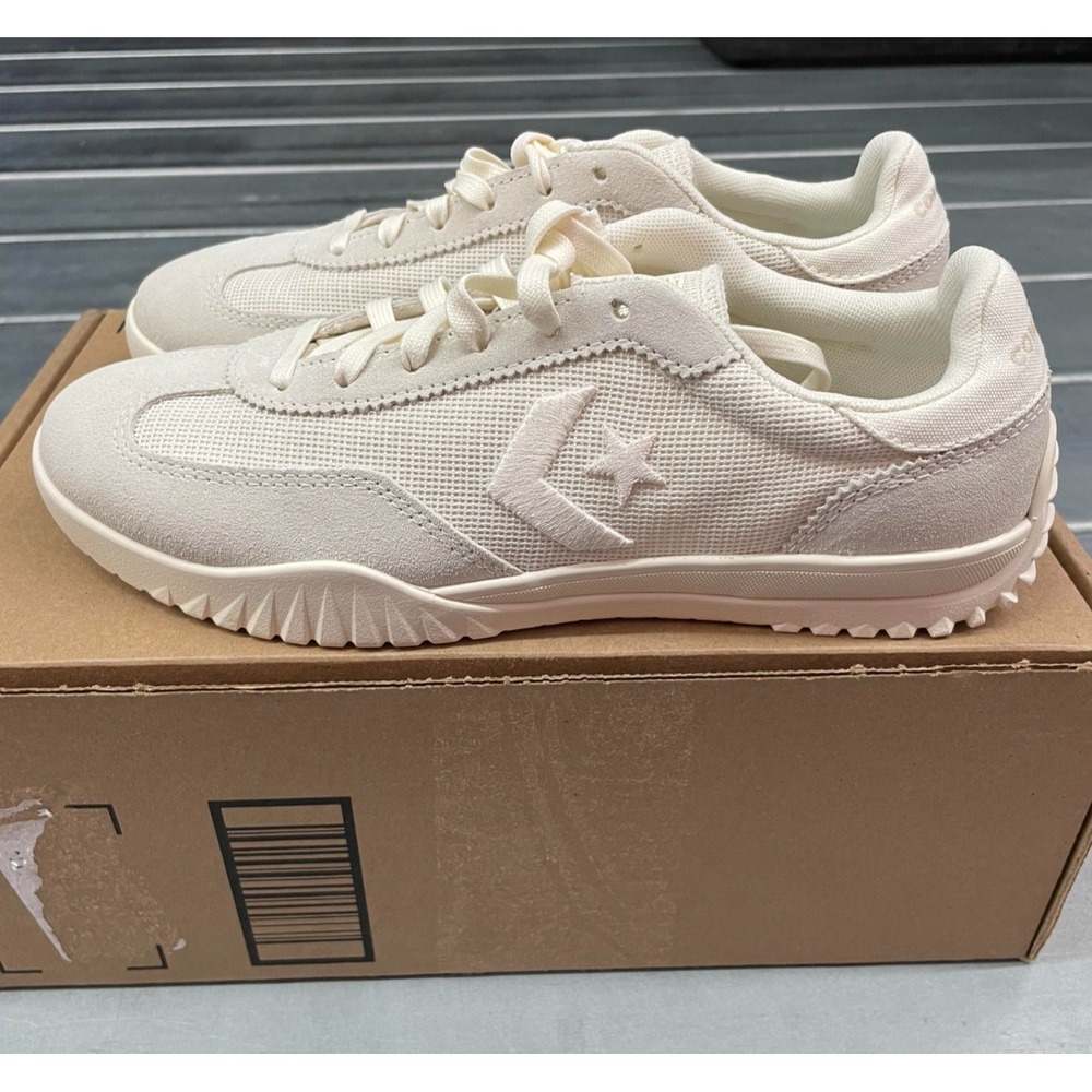 Converse Run Star Trainer‎ Shoes Womens 9 Egret Lace Up Suede Mesh Sneakers